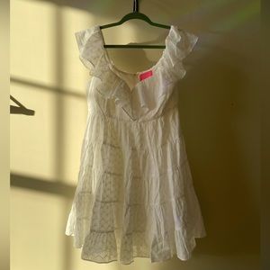 Lily Pulitzer new with tags White Eyelet Dress labeled ‘size 8’ (M)